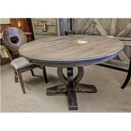 Customizable Solid Wood Single Pedestal Dining Table with Leaf Options